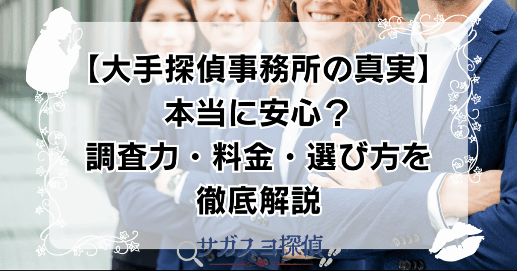 【大手探偵事務所の真実】本当に安心？調査力・料金・選び方を徹底解説